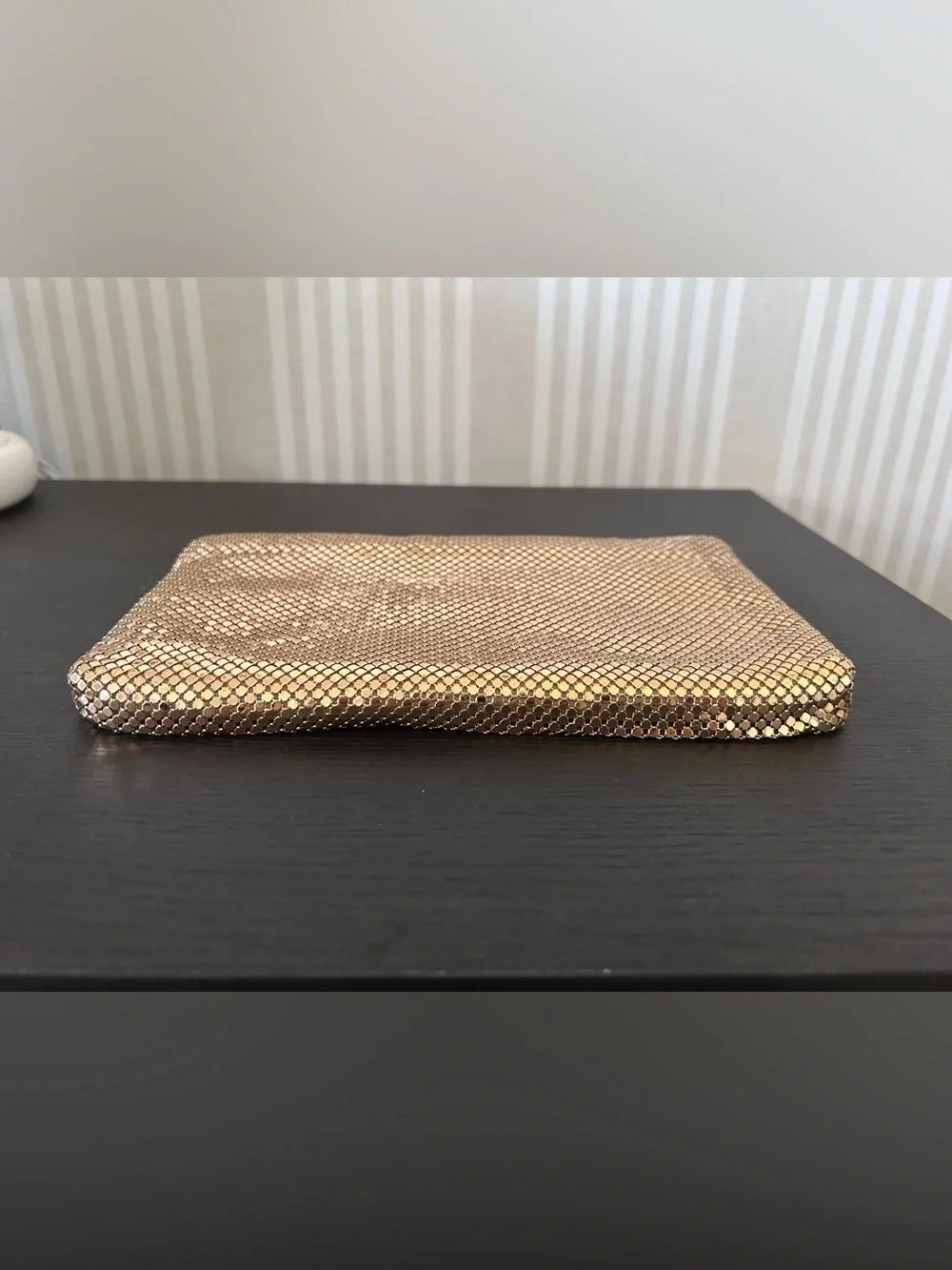 Vintage Whiting & Davis Gold Mesh Evening Bag Clutch Purse Prom Wedding